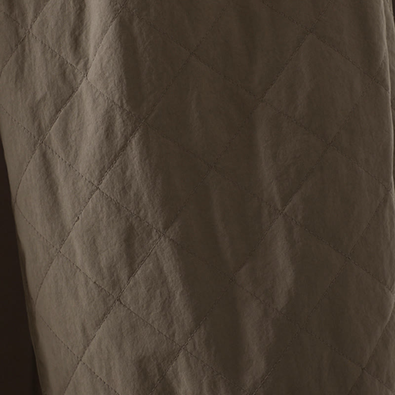 Pantaloni da donna spessi in cotone e poliestere con motivo a rombi Buddha Stones, con tasche - image 20