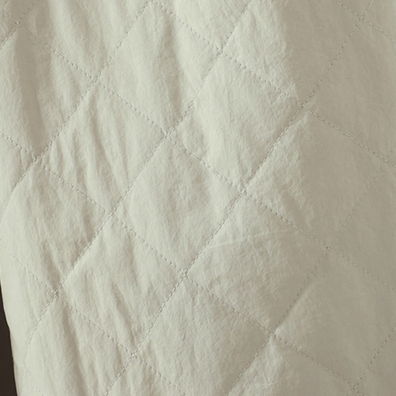 Pantaloni da donna spessi in cotone e poliestere con motivo a rombi Buddha Stones, con tasche - image 10