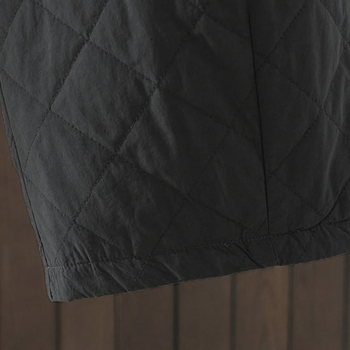 Pantaloni da donna spessi in cotone e poliestere con motivo a rombi Buddha Stones, con tasche - image 16