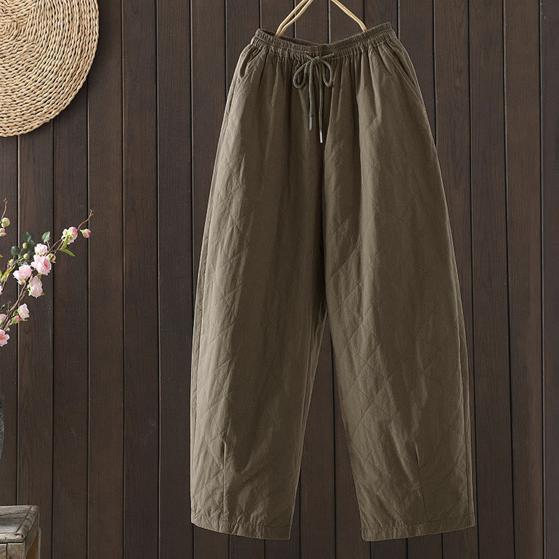 Pantaloni da donna spessi in cotone e poliestere con motivo a rombi Buddha Stones, con tasche - Perù - US8-10, UK/AU12-14, EU40-42 (2XL) - image 17