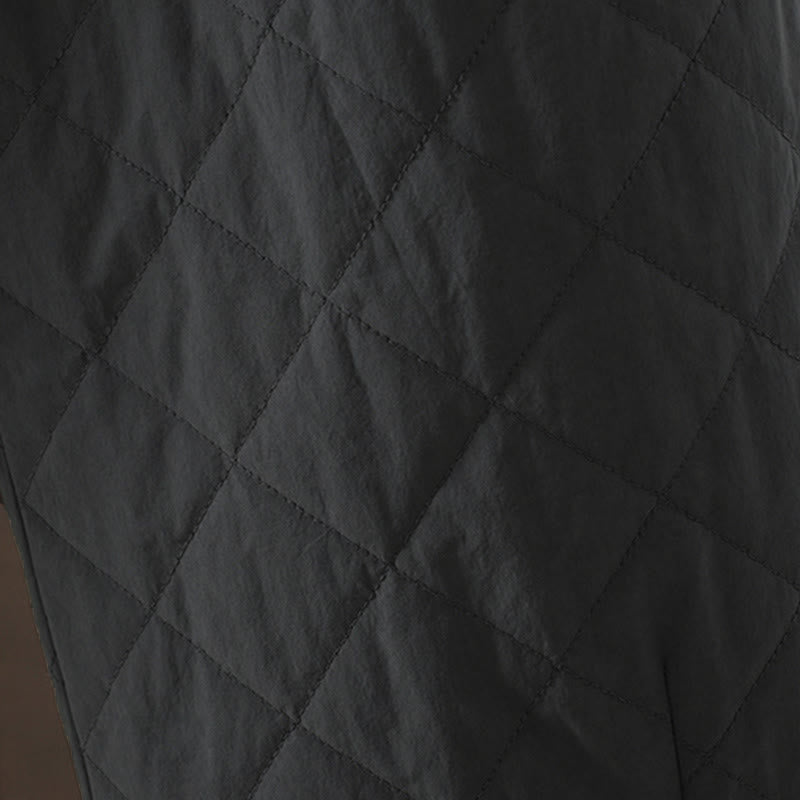 Pantaloni da donna spessi in cotone e poliestere con motivo a rombi Buddha Stones, con tasche - image 15