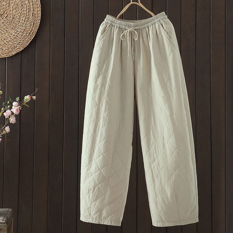 Pantaloni da donna spessi in cotone e poliestere con motivo a rombi Buddha Stones, con tasche - Nevicare - US8-10, UK/AU12-14, EU40-42 (2XL) - image 1