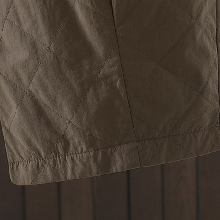 Pantaloni da donna spessi in cotone e poliestere con motivo a rombi Buddha Stones, con tasche - image 21