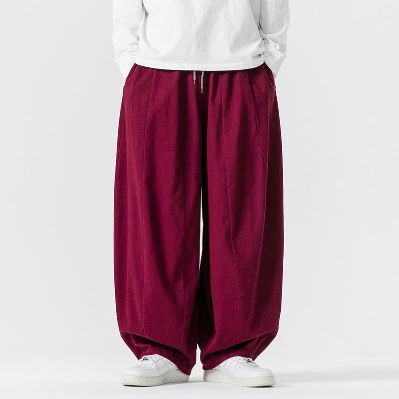 Pantaloni harem da uomo in cotone elasticizzato con tasche, tinta unita, modello Buddha Stones Fall - Rosso scuro - US/UK/AU46, EU56 (5XL) - image 24