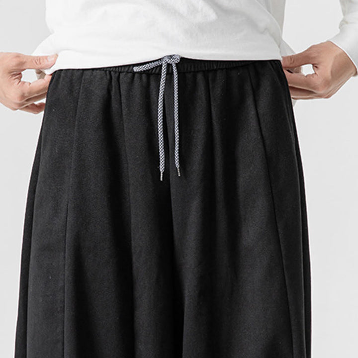 Pantaloni harem da uomo in cotone elasticizzato con tasche, tinta unita, modello Buddha Stones Fall - image 47