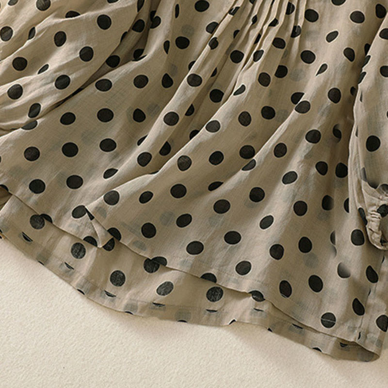 Camicia da donna in poliestere con maniche lunghe e scollo rotondo a pois, motivo Buddha Stones Fall  - image 23
