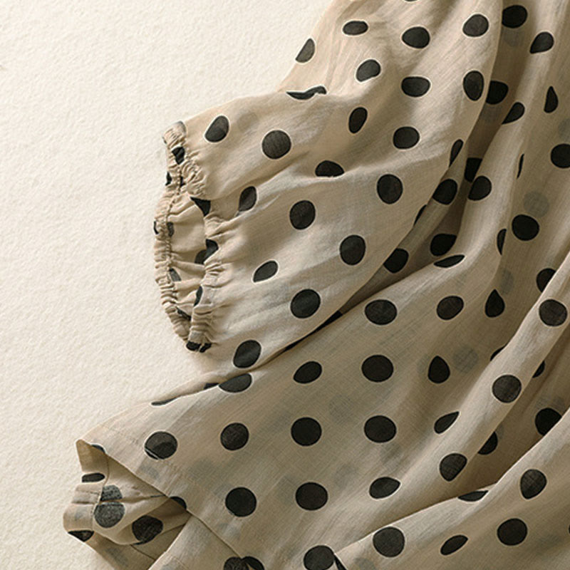 Camicia da donna in poliestere con maniche lunghe e scollo rotondo a pois, motivo Buddha Stones Fall  - image 22