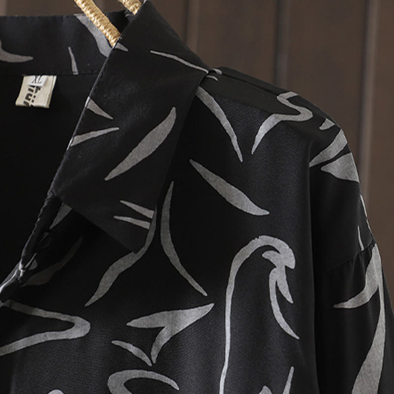 Camicia da donna a maniche lunghe con colletto alto e motivo a righe, ideale per primavera e autunno, Buddha Stones.  - image 18
