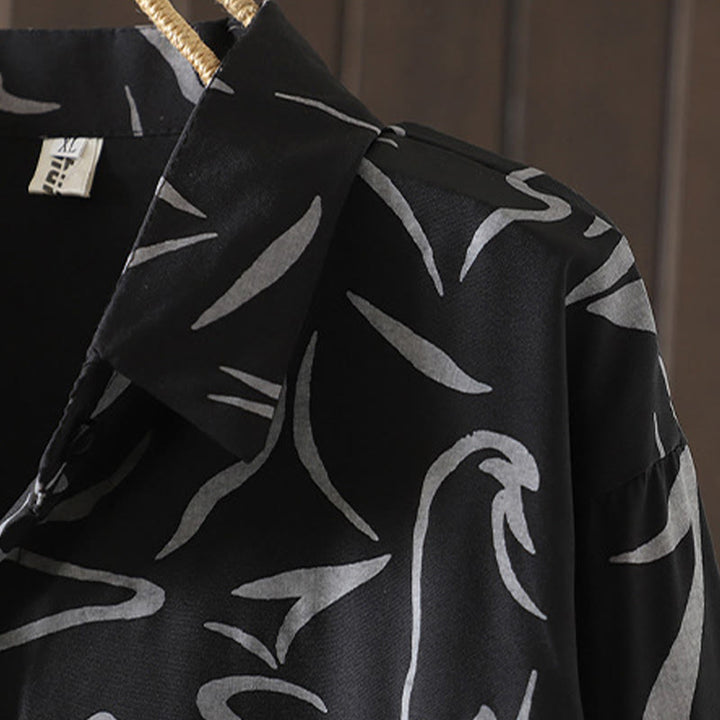 Camicia da donna a maniche lunghe con colletto alto e motivo a righe, ideale per primavera e autunno, Buddha Stones.  - image 18
