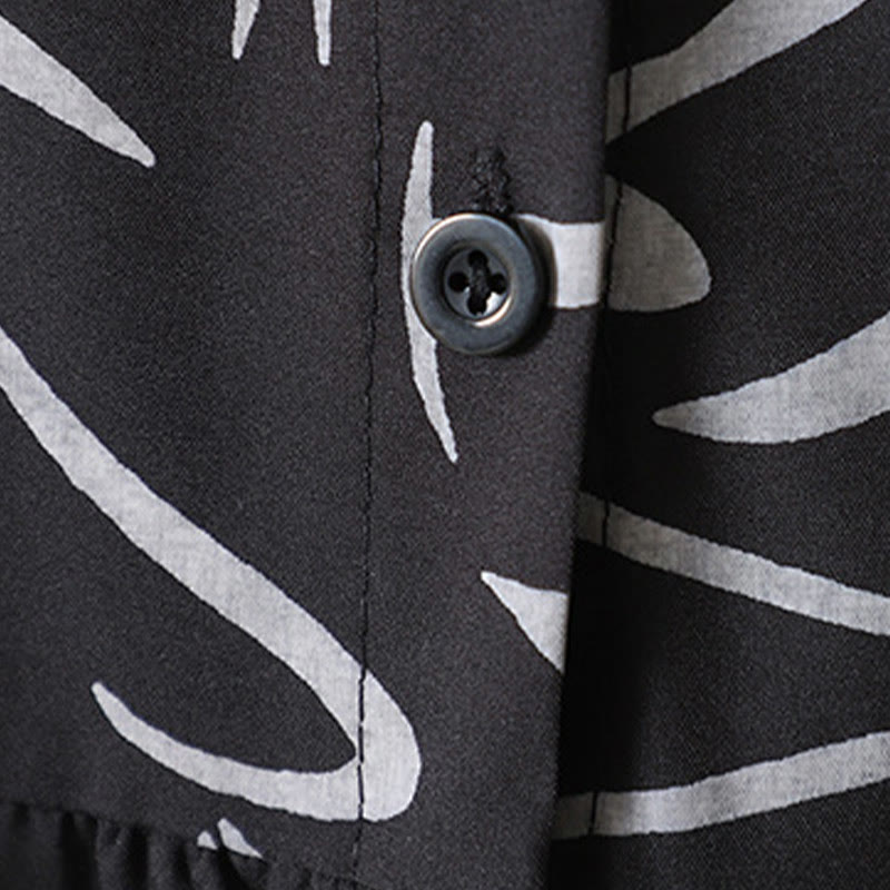 Camicia da donna a maniche lunghe con colletto alto e motivo a righe, ideale per primavera e autunno, Buddha Stones.  - image 19