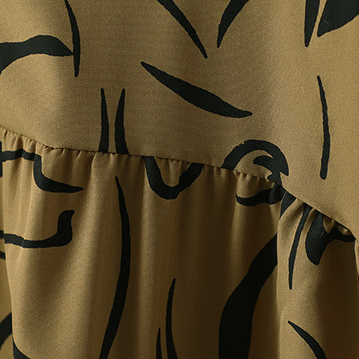 Camicia da donna a maniche lunghe con colletto alto e motivo a righe, ideale per primavera e autunno, Buddha Stones.  - image 12