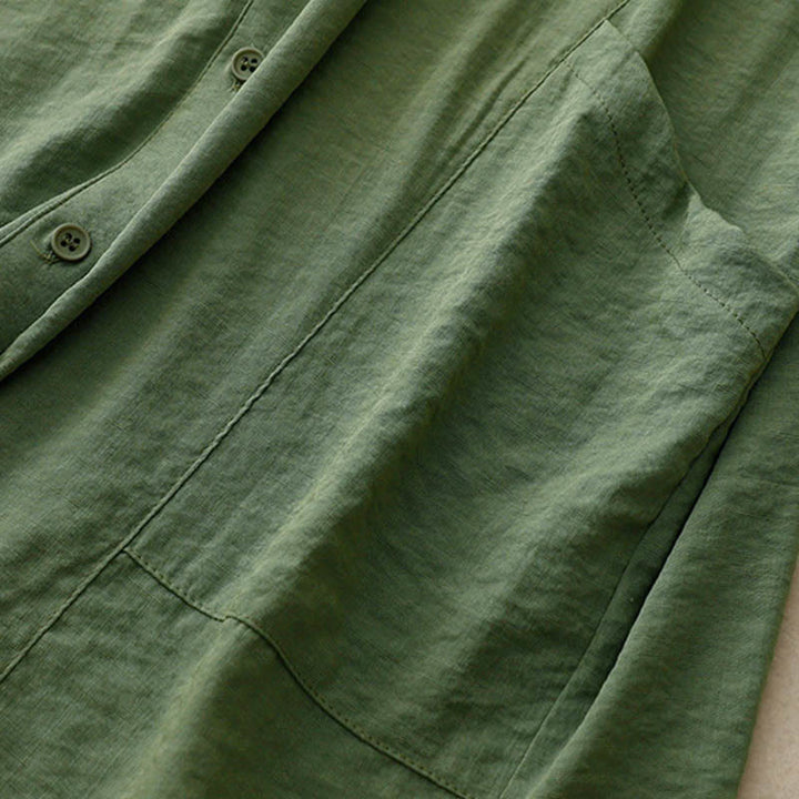 Camicia da donna in cotone e poliestere, a maniche lunghe, con colletto rialzato, Buddha Stones, primavera-autunno  - image 9