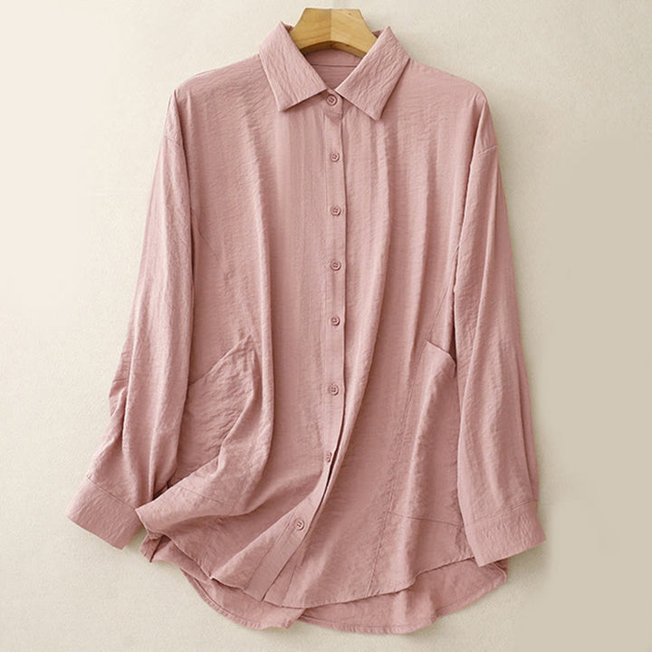 Camicia da donna in cotone e poliestere, a maniche lunghe, con colletto rialzato, Buddha Stones, primavera-autunno  - Rosa - US8-10, UK/AU12-14, EU40-42 (2XL) - image 12