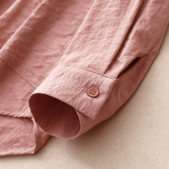 Camicia da donna in cotone e poliestere, a maniche lunghe, con colletto rialzato, Buddha Stones, primavera-autunno  - image 17