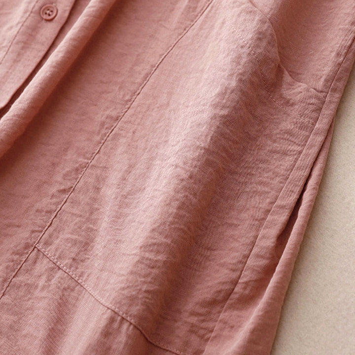 Camicia da donna in cotone e poliestere, a maniche lunghe, con colletto rialzato, Buddha Stones, primavera-autunno  - image 20