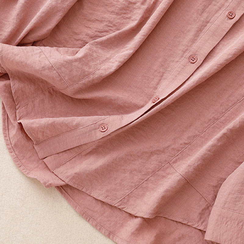 Camicia da donna in cotone e poliestere, a maniche lunghe, con colletto rialzato, Buddha Stones, primavera-autunno  - image 22