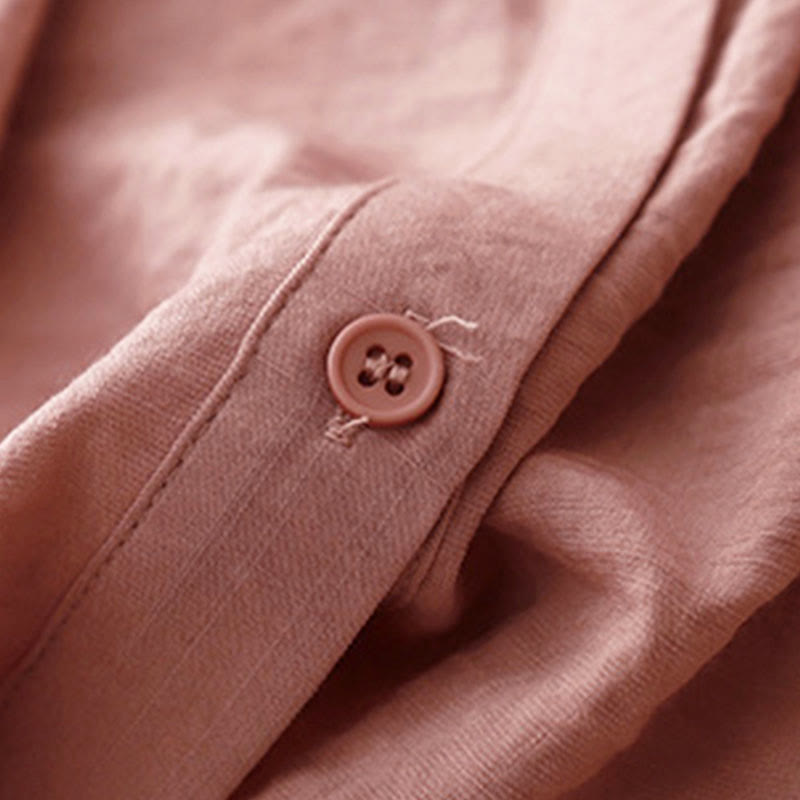 Camicia da donna in cotone e poliestere, a maniche lunghe, con colletto rialzato, Buddha Stones, primavera-autunno  - image 18