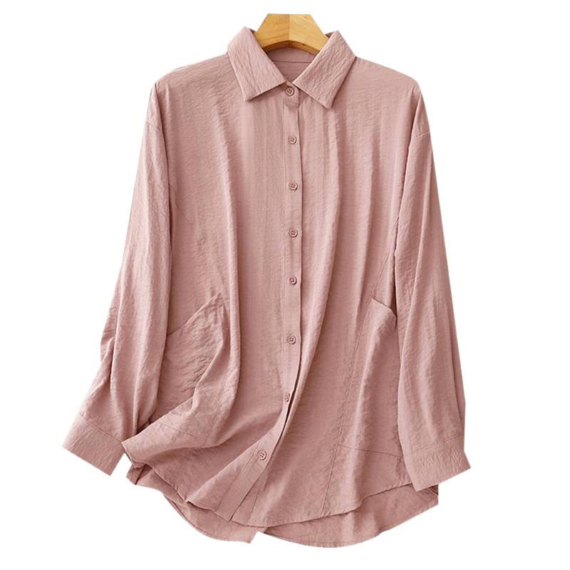 Camicia da donna in cotone e poliestere, a maniche lunghe, con colletto rialzato, Buddha Stones, primavera-autunno  - image 13