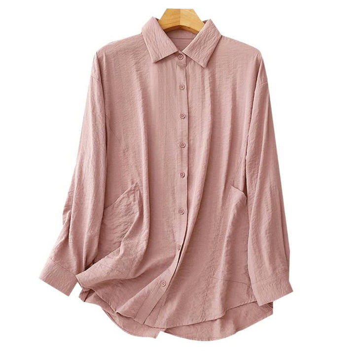 Camicia da donna in cotone e poliestere, a maniche lunghe, con colletto rialzato, Buddha Stones, primavera-autunno  - image 13
