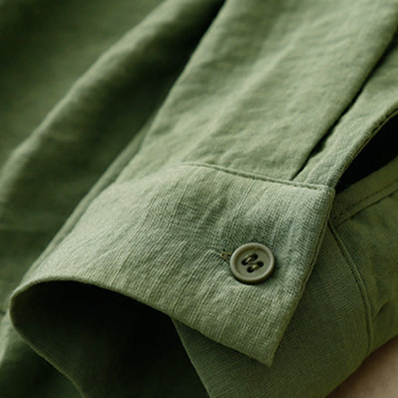 Camicia da donna in cotone e poliestere, a maniche lunghe, con colletto rialzato, Buddha Stones, primavera-autunno  - image 10