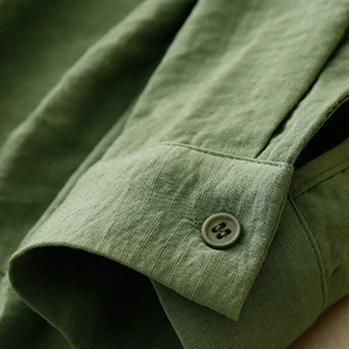 Camicia da donna in cotone e poliestere, a maniche lunghe, con colletto rialzato, Buddha Stones, primavera-autunno  - image 10