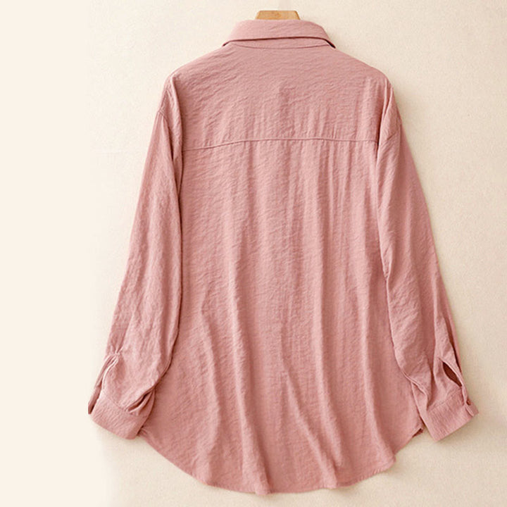 Camicia da donna in cotone e poliestere, a maniche lunghe, con colletto rialzato, Buddha Stones, primavera-autunno  - image 14