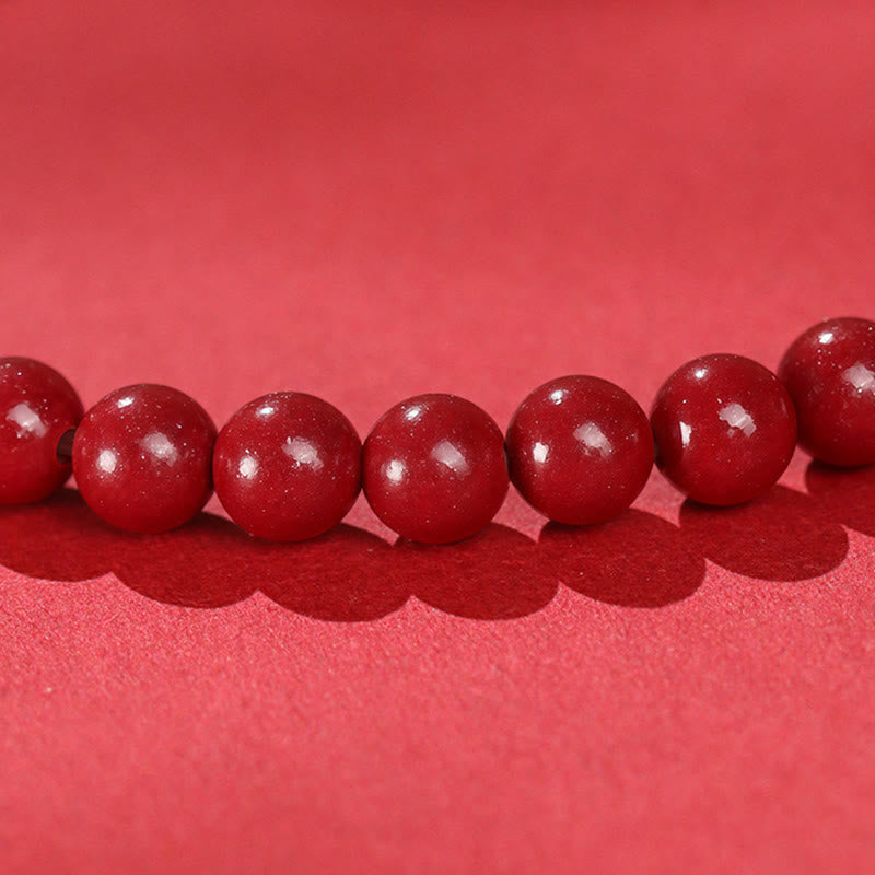 Braccialetto di benedizione in corda rossa di giada cinabro dell'anno del cavallo Buddha Stones - image 3