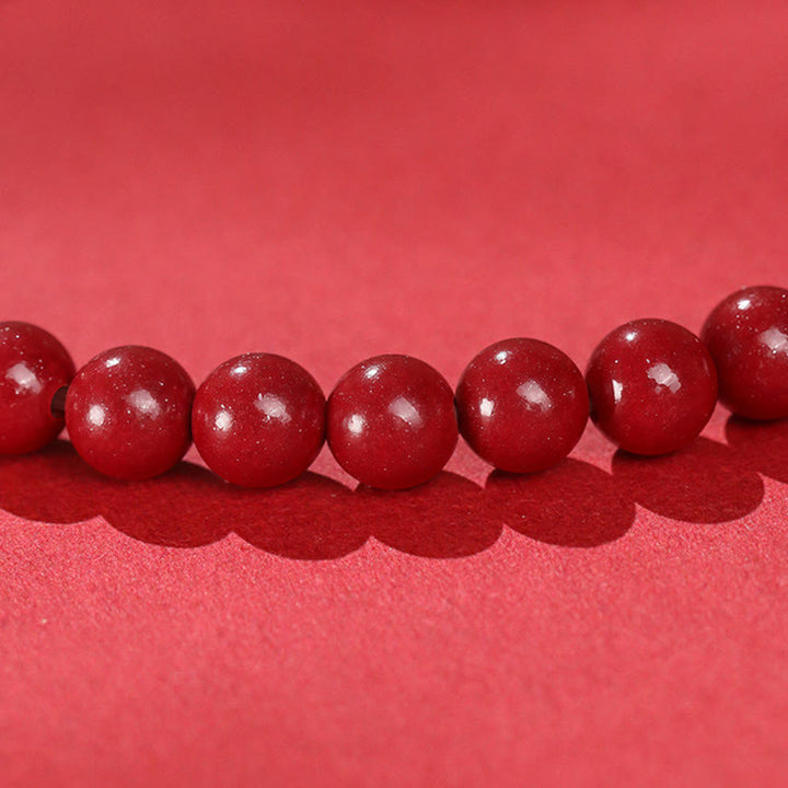 Braccialetto di benedizione in corda rossa di giada cinabro dell'anno del cavallo Buddha Stones - image 3