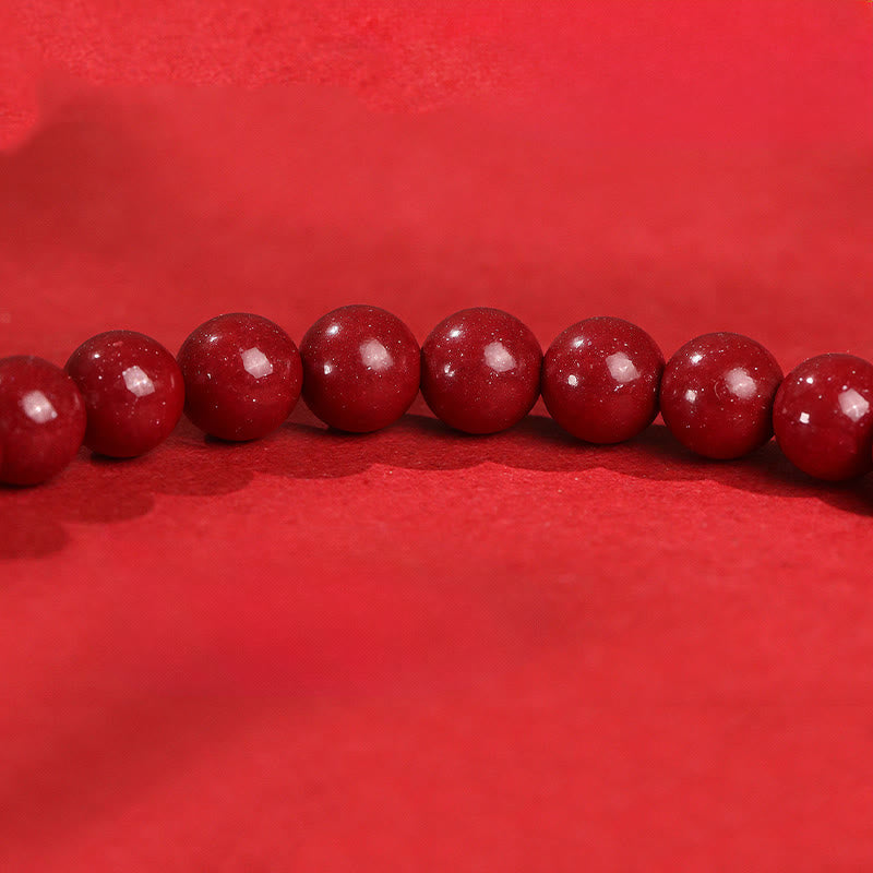 Bracciale Buddha Stones Year Of The Horse in agata rossa, argento sterling 999, cinabro e calma - image 10