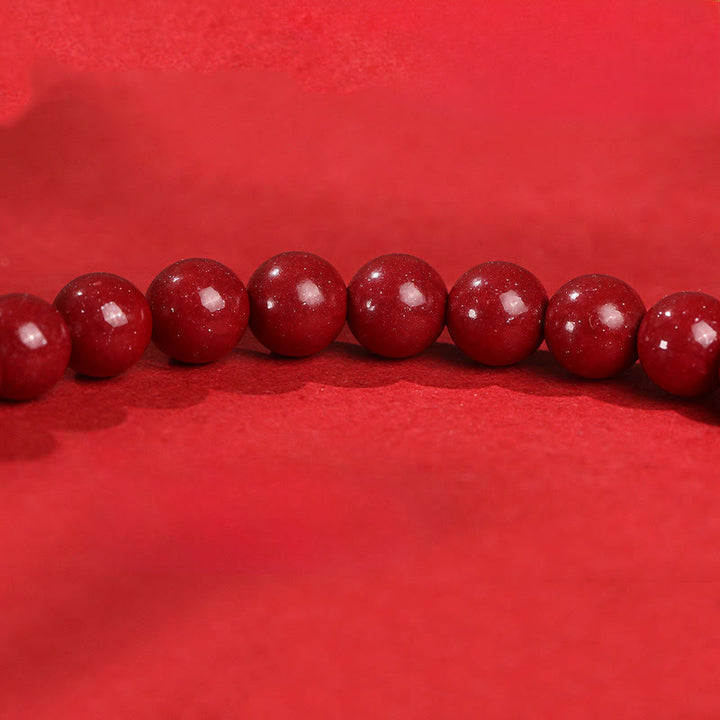 Bracciale Buddha Stones Year Of The Horse in agata rossa, argento sterling 999, cinabro e calma - image 10