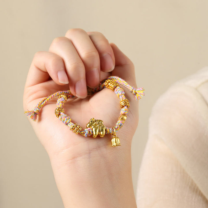 Braccialetto tibetano intrecciato in corda di rame con Buddha Stones dell'anno del cavallo - image 8