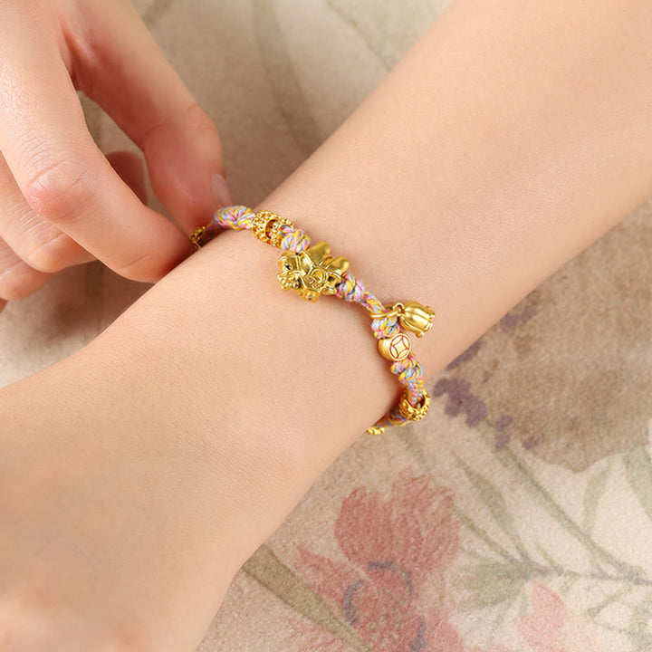 Braccialetto tibetano intrecciato in corda di rame con Buddha Stones dell'anno del cavallo - image 12