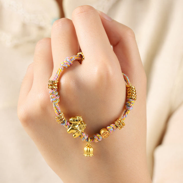 Braccialetto tibetano intrecciato in corda di rame con Buddha Stones dell'anno del cavallo - image 11