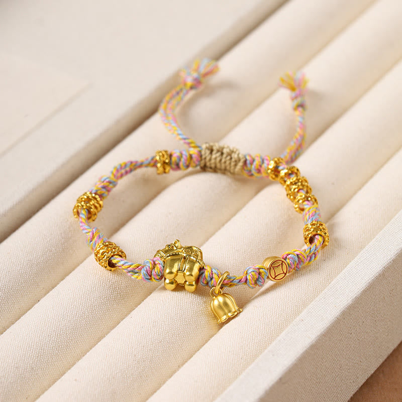 Braccialetto tibetano intrecciato in corda di rame con Buddha Stones dell'anno del cavallo - image 10