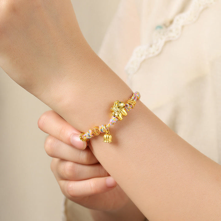 Braccialetto tibetano intrecciato in corda di rame con Buddha Stones dell'anno del cavallo - image 4