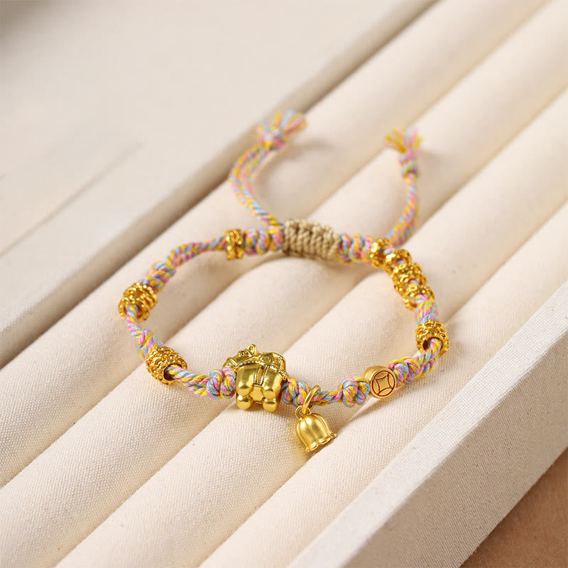 Braccialetto tibetano intrecciato in corda di rame con Buddha Stones dell'anno del cavallo - image 3