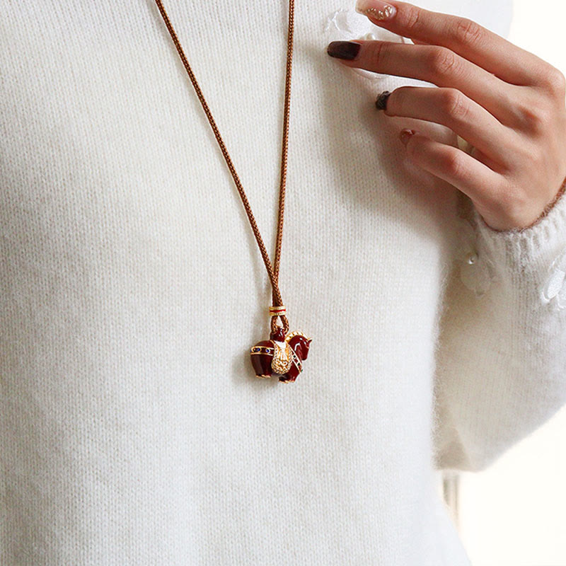 Ciondoli per collana in rame con Buddha Stones dell'anno del cavallo - image 4