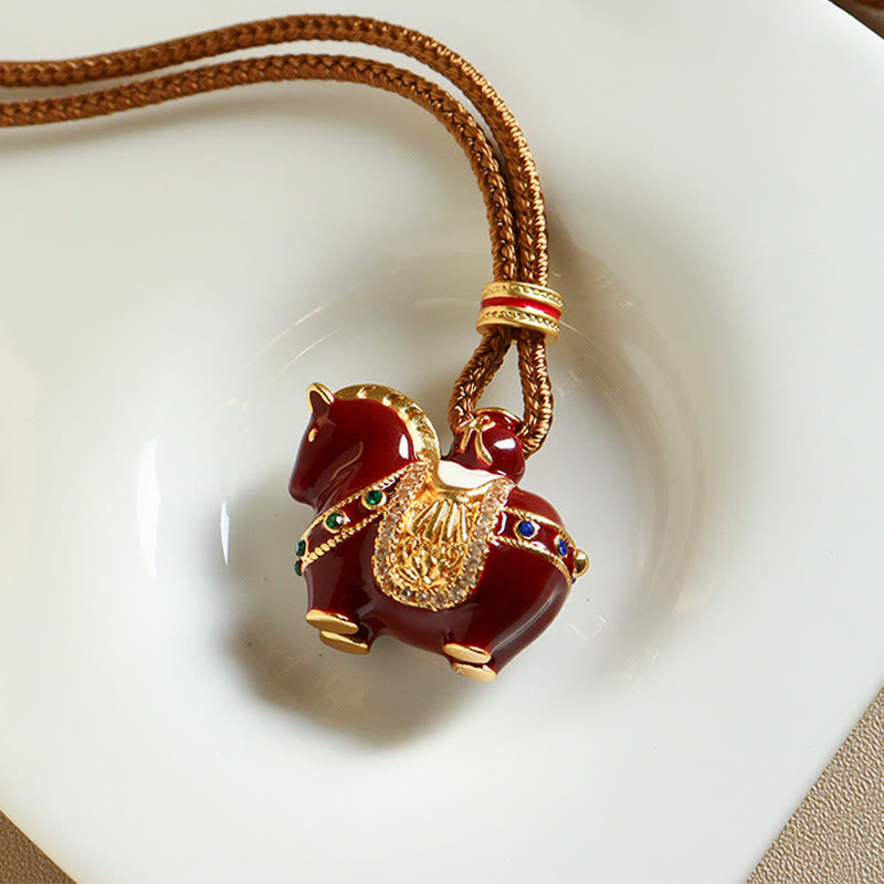 Ciondoli per collana in rame con Buddha Stones dell'anno del cavallo - image 3