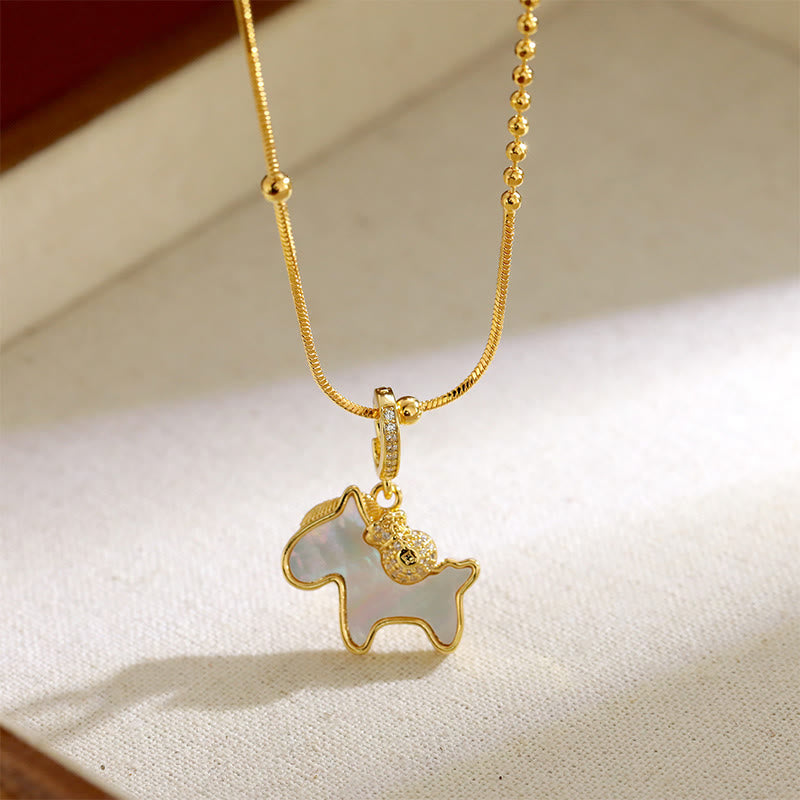 Collana con ciondolo in rame con Buddha Stones ciondolo portafortuna per l'anno del cavallo - image 7