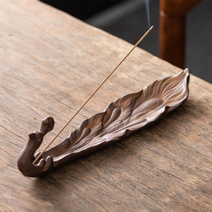 Bruciatore di incenso per la casa Buddha Stones a forma di pavone e portafortuna - Pavone marrone sella (24,7*6,5*5,5 cm) - image 7