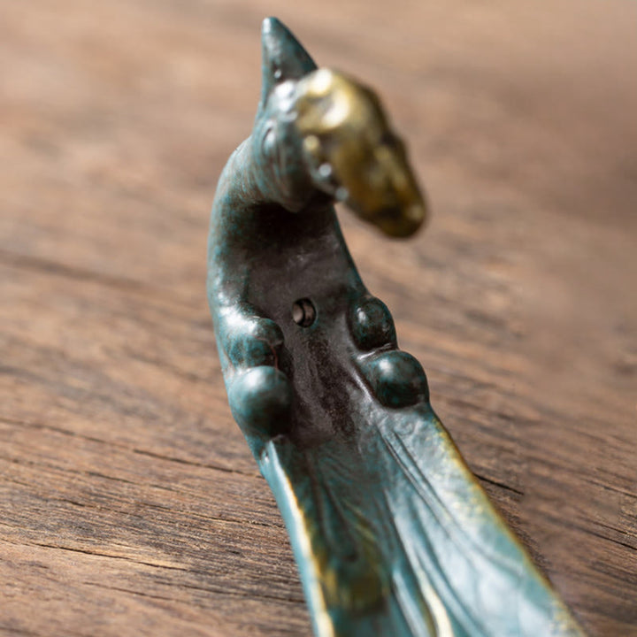 Bruciatore di incenso per la casa Buddha Stones a forma di pavone e portafortuna - image 6