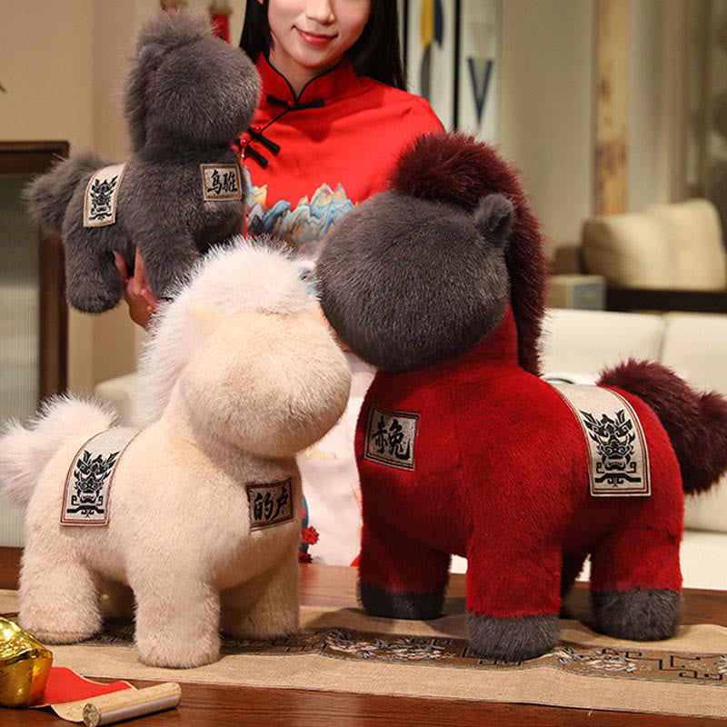 Cuscino da sella ricamato Buddha Stones, anno del cavallo, peluche, decorazione per la casa - image 12