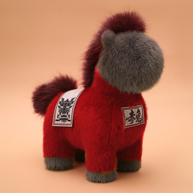 Cuscino da sella ricamato Buddha Stones, anno del cavallo, peluche, decorazione per la casa - Rosso - 55*52*55 cm - image 1