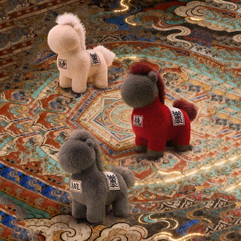 Cuscino da sella ricamato Buddha Stones, anno del cavallo, peluche, decorazione per la casa - image 15