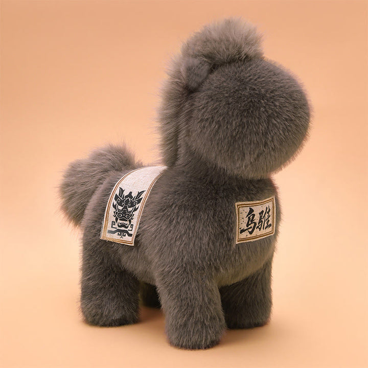 Cuscino da sella ricamato Buddha Stones, anno del cavallo, peluche, decorazione per la casa - Grigio - 55*52*55 cm - image 8
