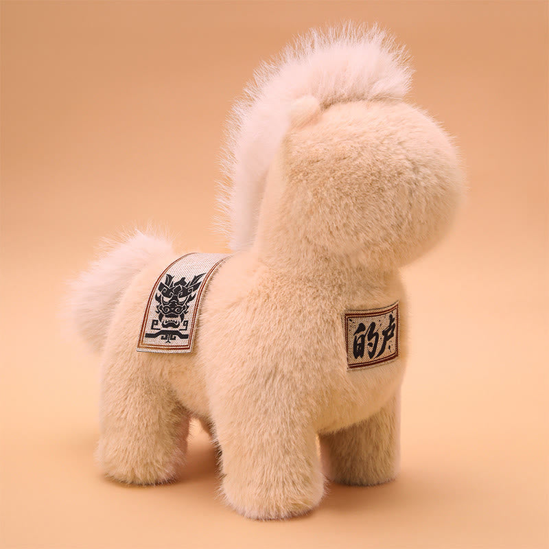Cuscino da sella ricamato Buddha Stones, anno del cavallo, peluche, decorazione per la casa - Beige - 55*52*55 cm - image 5