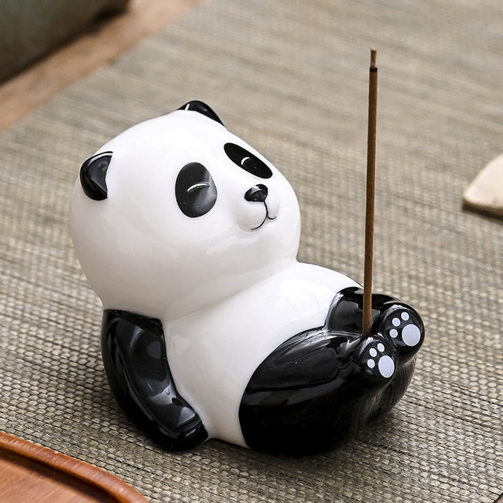 Bruciatore di incenso decorativo per la casa a forma di panda, Buddha Stones - Panda con gambe incrociate (8,5*6*7 cm) - image 10