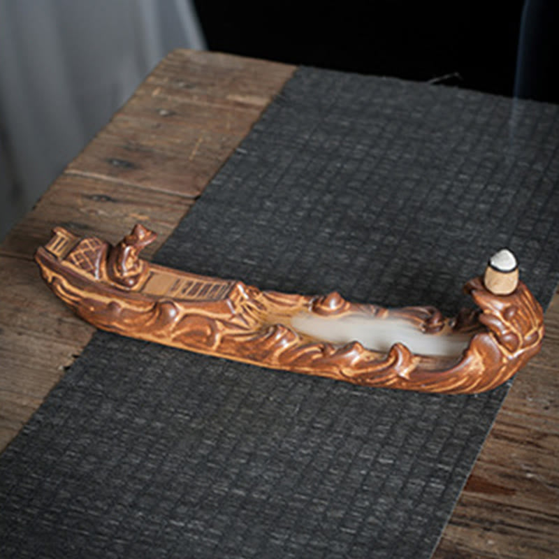 Buddha Stones, piccola barca, cicala, decorazione per la casa, bruciatore di incenso - image 2