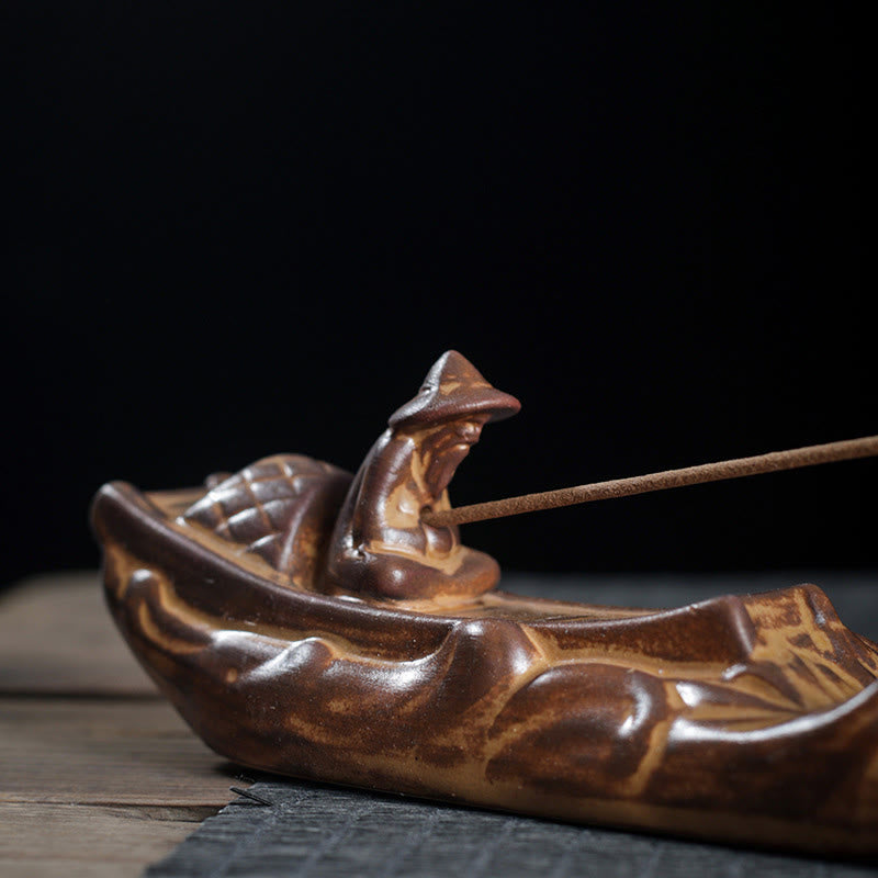 Buddha Stones, piccola barca, cicala, decorazione per la casa, bruciatore di incenso - image 1