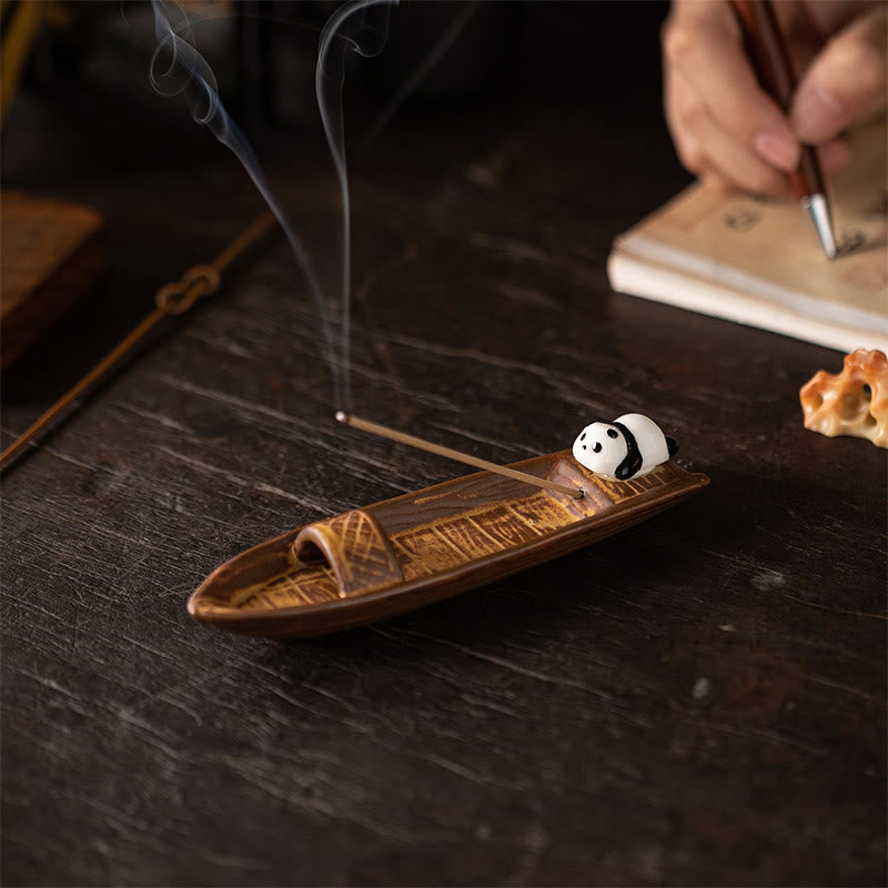 Bruciatore di incenso per la decorazione della casa Buddha Stones panda - image 1